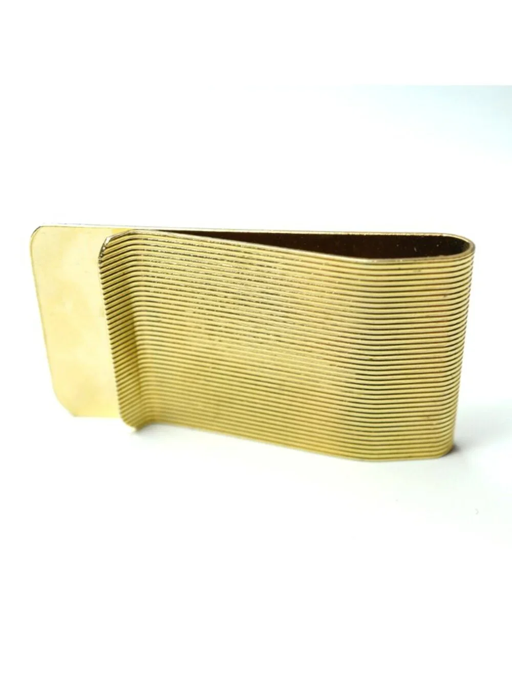 Vintage Gold Tone American Flag Money Clip Patriotic USA Men's Wallet Accessory